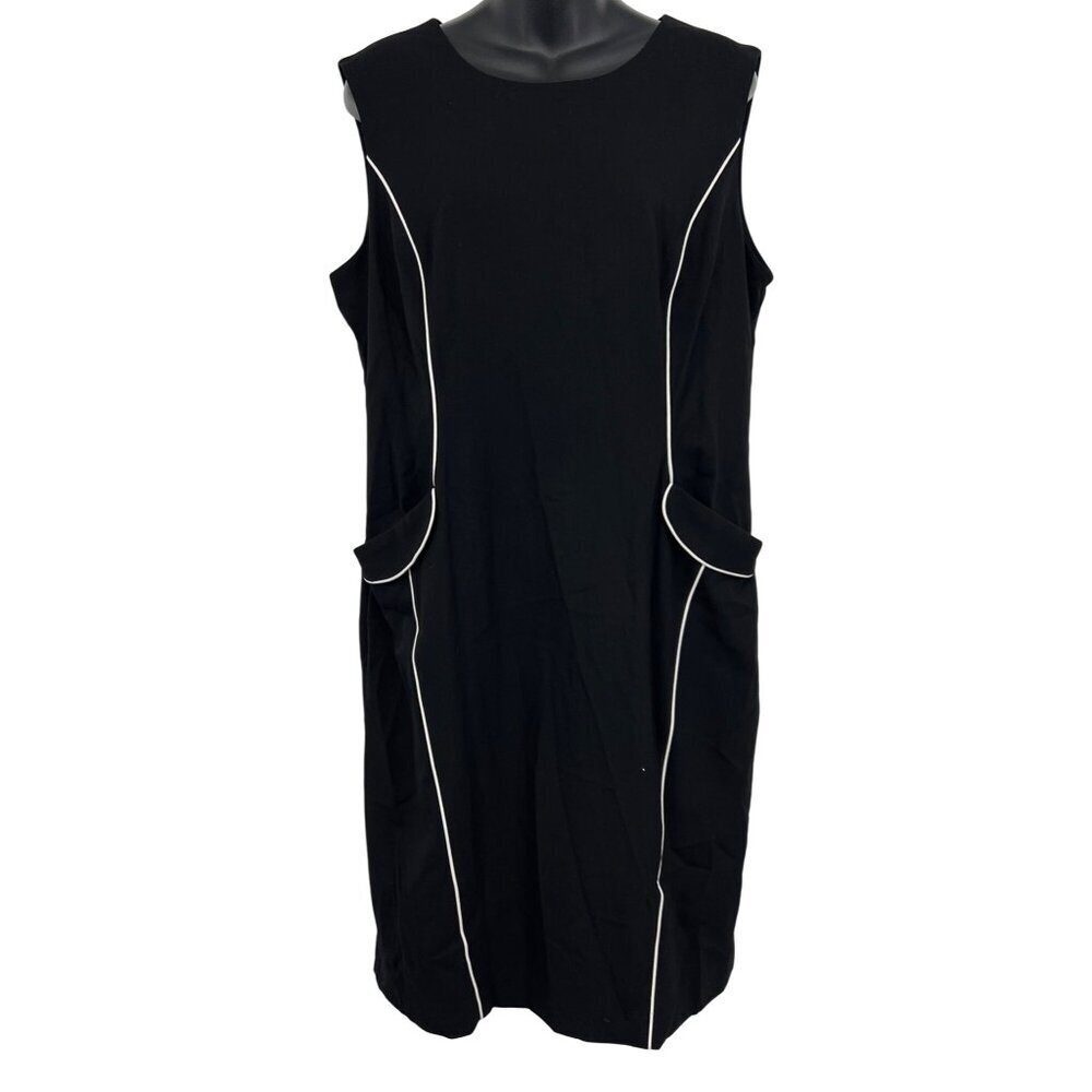 Calvin Klein Dress Women Dress Size 14 Sheath Black Sleeveless Career Scoop Neck
